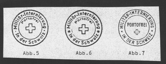 Cachets sur le courrier des Internés en Suisse 1110