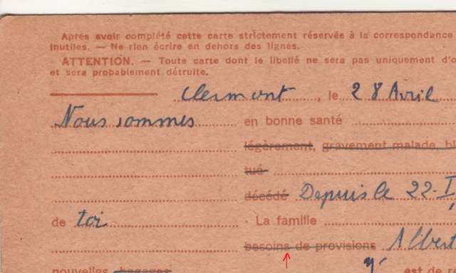 Les Cartes Postales familiales Interzones - Type Iris sans valeur - 1° modèle septembre 1940. 910