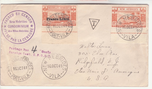 Nouvelles Hébrides - Timbres utilisés dans les deux bureaux postaux. _1002611