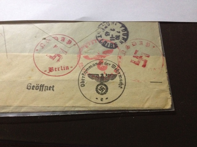 Lettre de Berlin avec cachet rouge "N.S.D.A.P. - BERLIN -"pour la France Berlin11