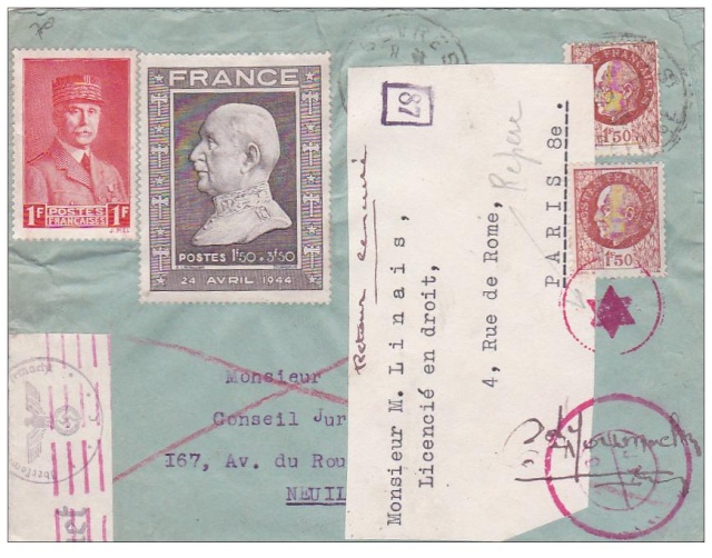 Lettre affranchie avec des timbres Pétain - le vendeur la signale comme "SPECTACULAIRE" !! Specta10