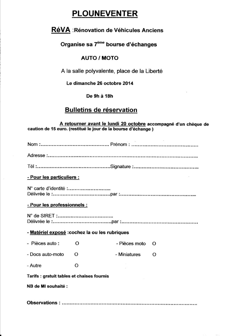 26 octobre 7ème bourse d'échange auto/moto PLOUNEVENTER 29 Inscri10