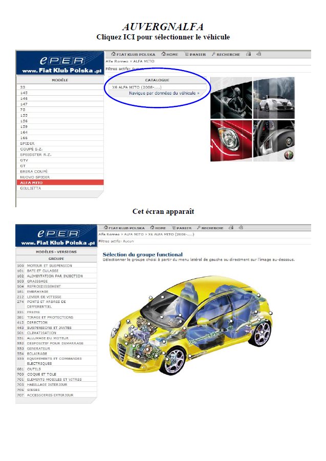 CATALOGUE EN LIGNE DES PIECES DETACHEES ALFA, FIAT, LANCIA, ABARTH