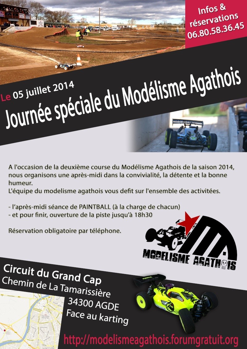 Course de ligue 13 à AGDE le 06/07/2014 et journée spéciale le 05/07/2014. Affich14