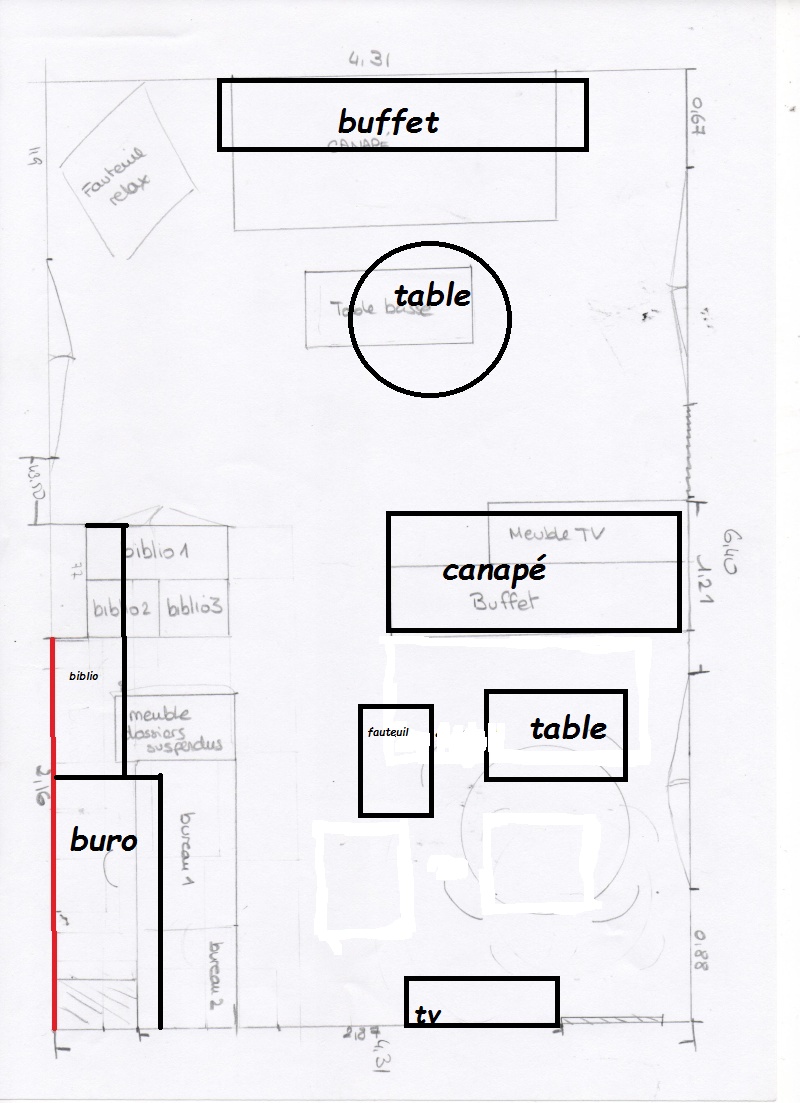 Aménagement salon/salle à manger/bureau Plansa11