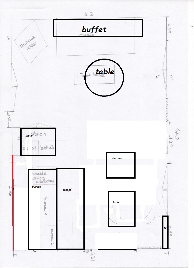 Aménagement salon/salle à manger/bureau Plansa12
