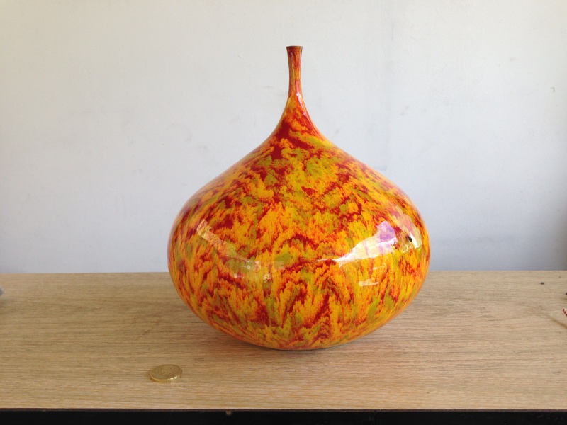 Vase pansu en céramique à col très rétréci! A_iden10