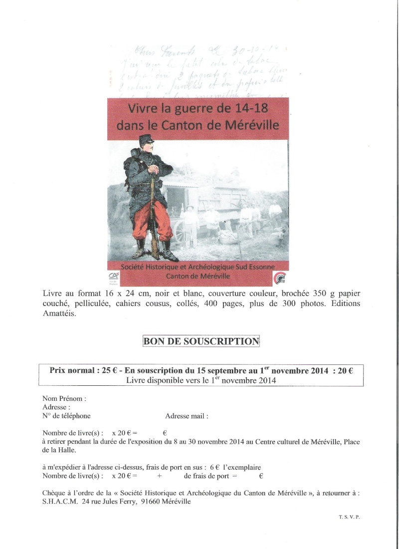 "Vivre la guerre de 14-18 dans le canton de Méréville" 00111