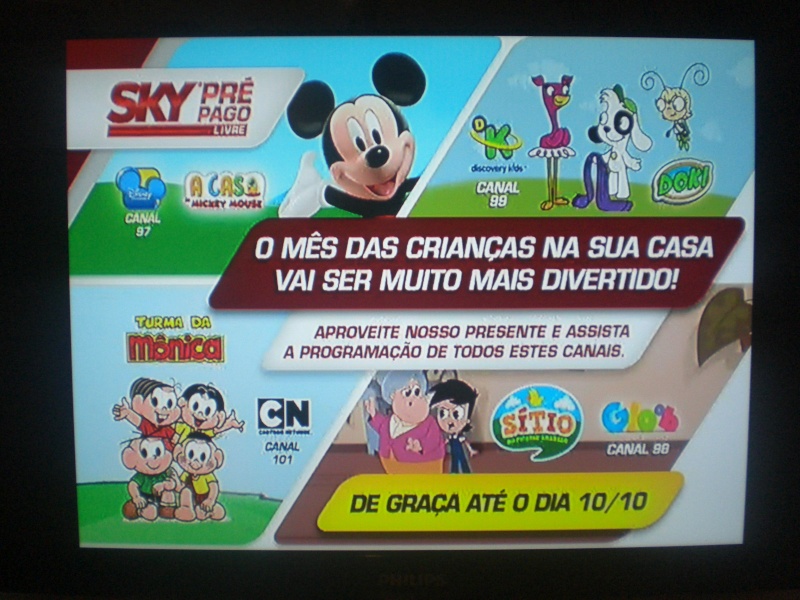 Sinal aberto dos canais infantis: Disney, Gloob, Discovery Kids e Cartoon Network Cimg0910