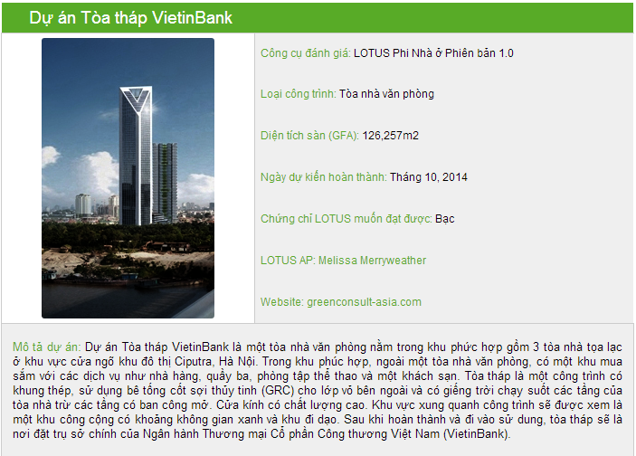 [Tin Tức] Tòa tháp VietinBank tham gia đánh giá chứng chỉ LOTUS do Hội đồng công trình xanh Việt Nam đánh giá Vtb11