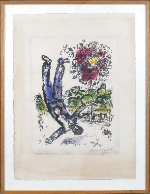 Litho de Chagall - Note au cryaon illisible 00286-10