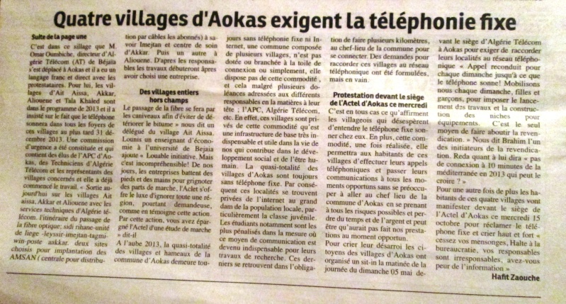 Les villages d'Aokas exigent la téléphonie fixe. La cité le 14/10/2014 Img_5411