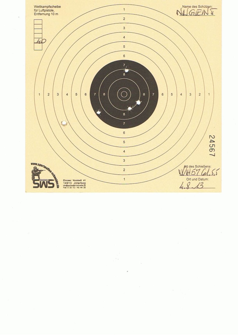 Test Plombs H&N "Field Target Trophy Green" sur HW 57 Cal.5,5 7,5 Joules 40m10