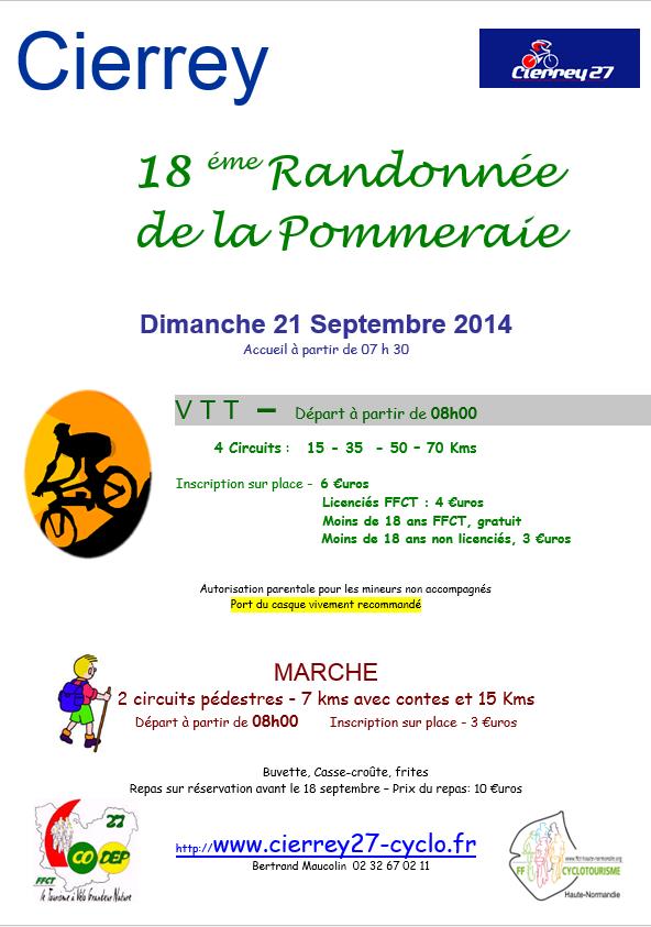 [21 septembre 2014] 18ème randonnée de la Pommeraie (Cierrey 27) Affich10