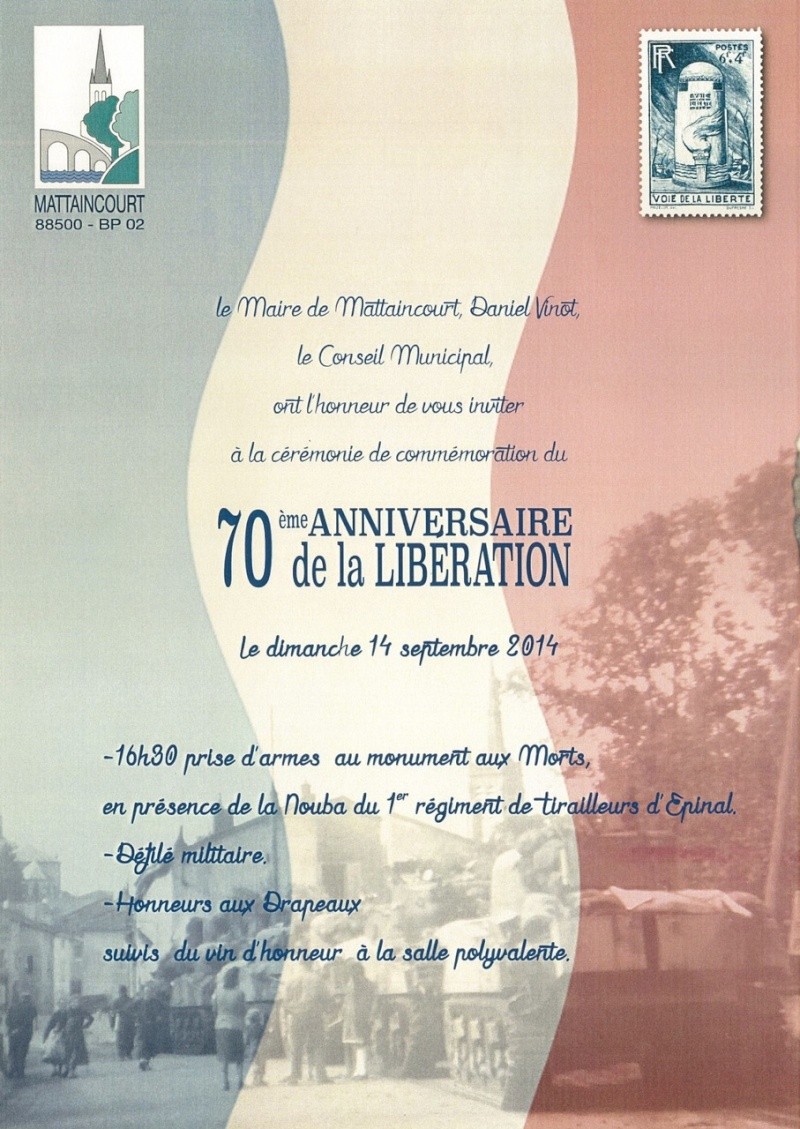 MATTAINCOURT (Vosges) 70ème anniversaire (14 septembre 2014) Affich11