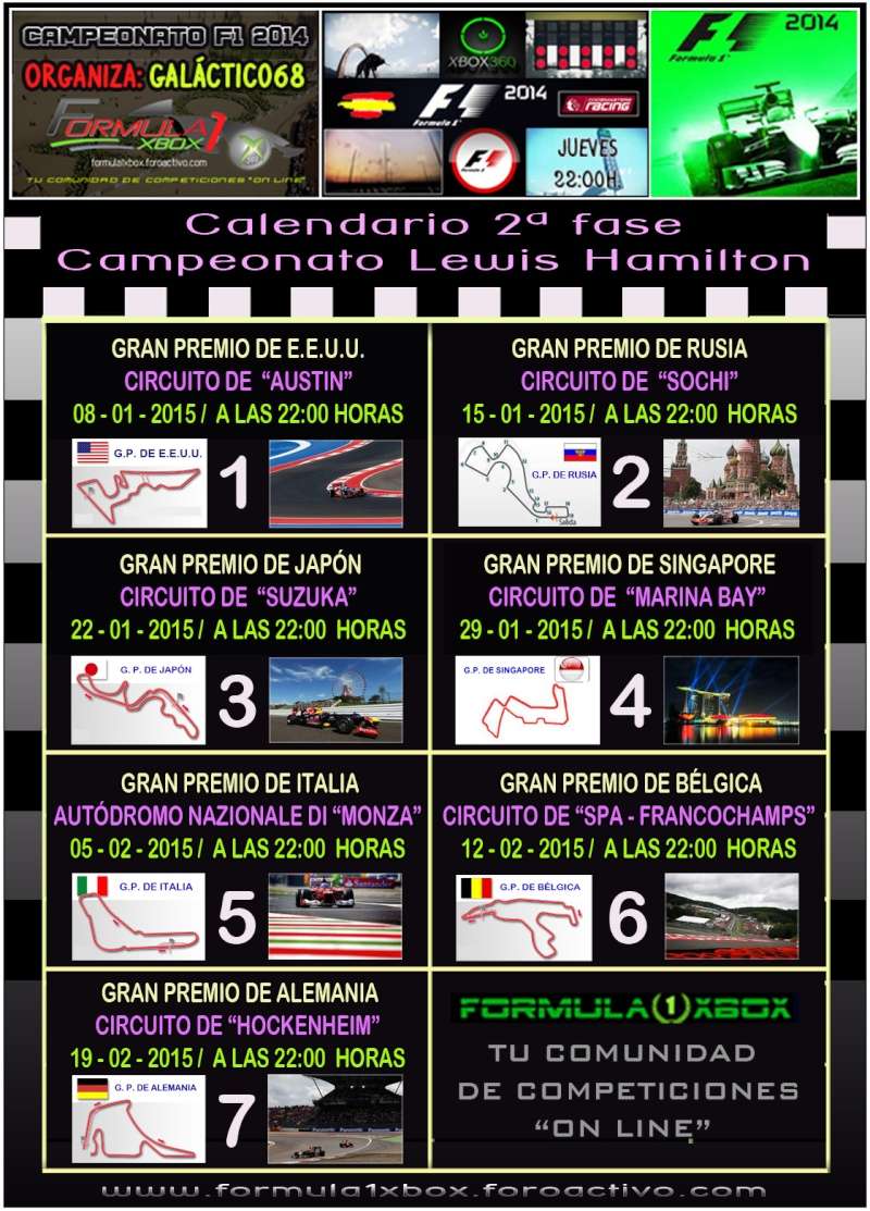 F1 2014 CAMPEONATO "LEWIS HAMILTON" - FORMULA 1 XBOX" / CALENDARIO FASE 2  Calend51