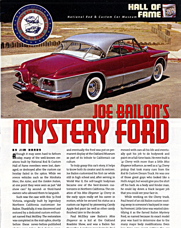 1951 Ford Victoria - Joe Bailon's Mystery Ford - Hall of Fame   J143-v10