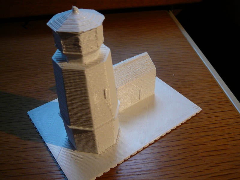 Ein Phantasieleuchtturm als 3D-Modell fertig gebaut von guennie P1170329