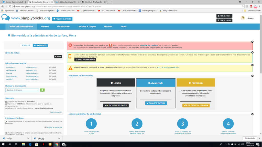 Pagué por el paquete avanzado el 28 de mayo y han cancelado mi dominio  2018-012