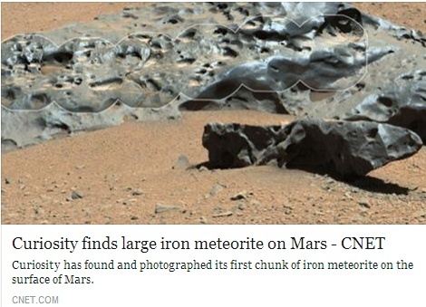 Curiosity finds large iron meteorite on Mars Temp106