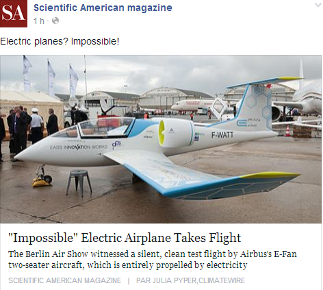 "Impossible" Electric Airplane Takes Flight Temp23