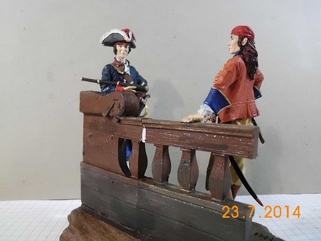 Romeo RM 75-006/005 - Anne Bonny + Calico Jack - 75mm Zinnbausatz - Fertig 249