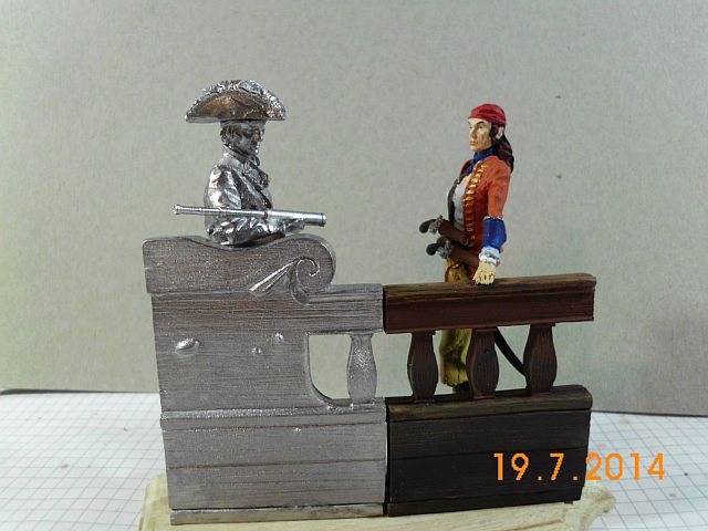 Romeo RM 75-006/005 - Anne Bonny + Calico Jack - 75mm Zinnbausatz - Fertig 721