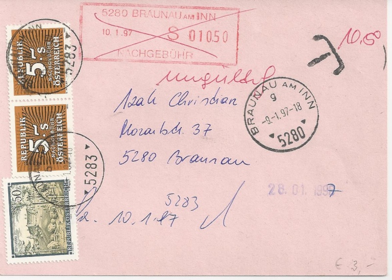 Verwendung von Portomarken in Österreich Bild66