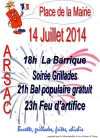 14 Juillet 2014 à Arsac à partir de 18 H 6fe22210