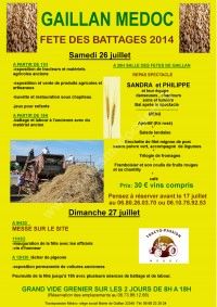 Fête des Battages 2014 le 26 et 27 Juillet 2014 à Gaillan en Médoc 8e0fab10