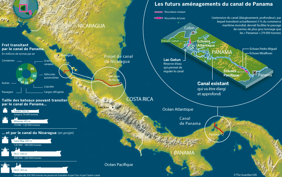 ( JAMAIS visible sur google earth ) canal interocéanique Nicaragua Travau10