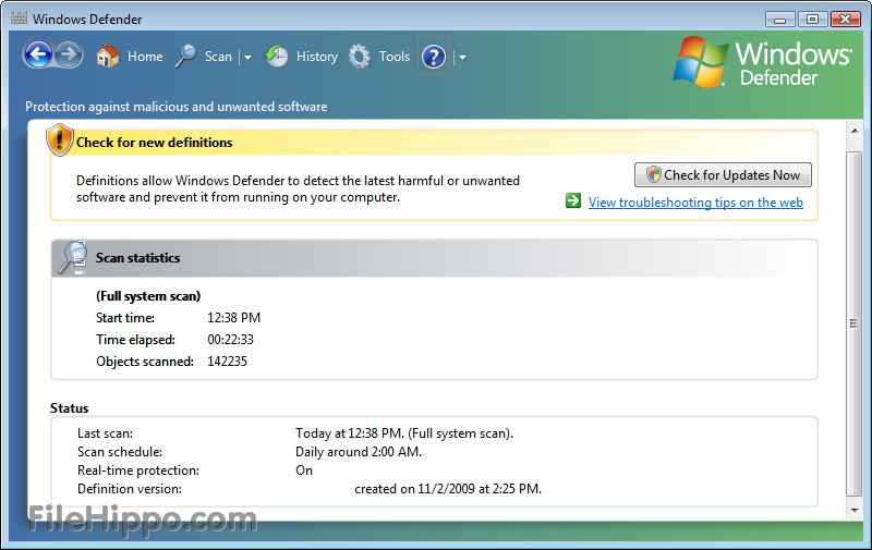 برنامج الحماية من شركة مايكروسوفت  Windows Defender 1.1.1593 1481_w10