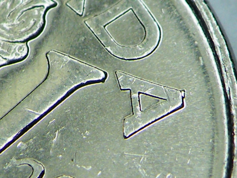 2005P - V, Éclat de Coin "A" canadA (Die Chip) Dscf8240