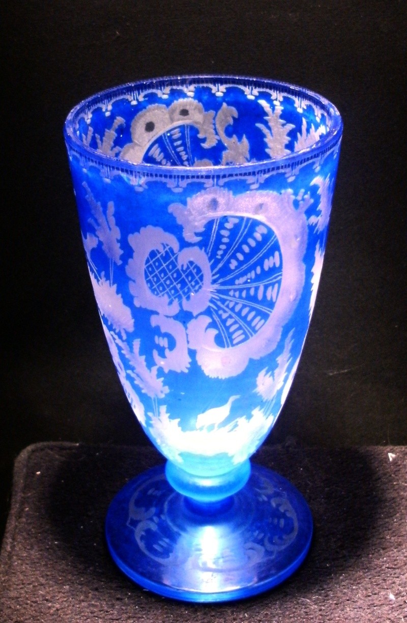 VERRE gravé BOHEME EGERMANN Bleuve12