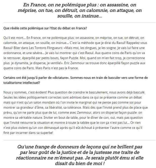 Eric Zemmour ou la vérité qui dérange - Page 12 Onfray10