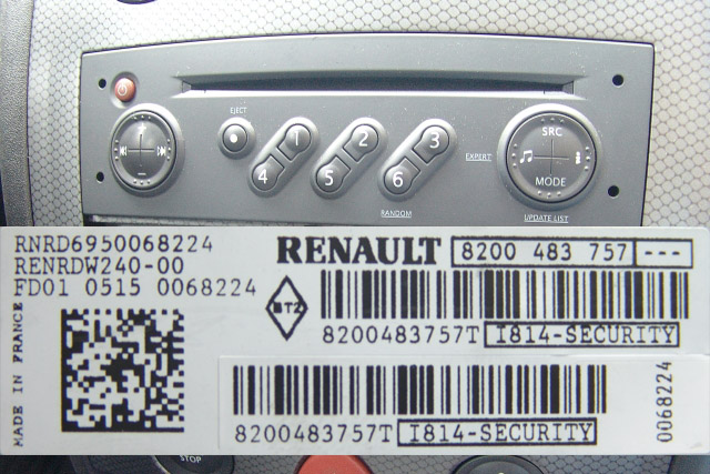 Récupérer le code d'un autoradio Renault Dash_b10