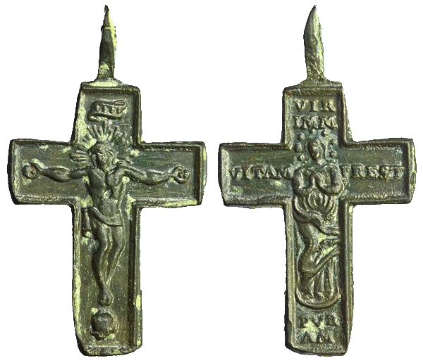Crucifijo S-XVIII Crucificado e Inmaculada Concepción J006_d10