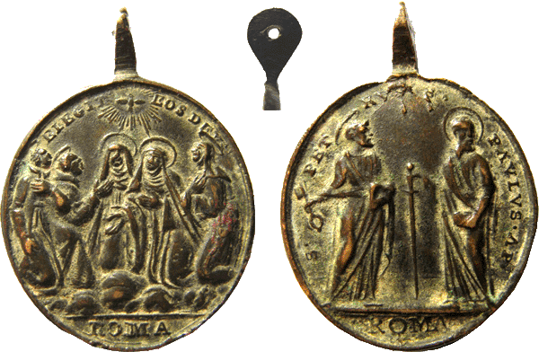 Medalla de la canonización de principios del siglo XIX (SXIX-O17) Santos14