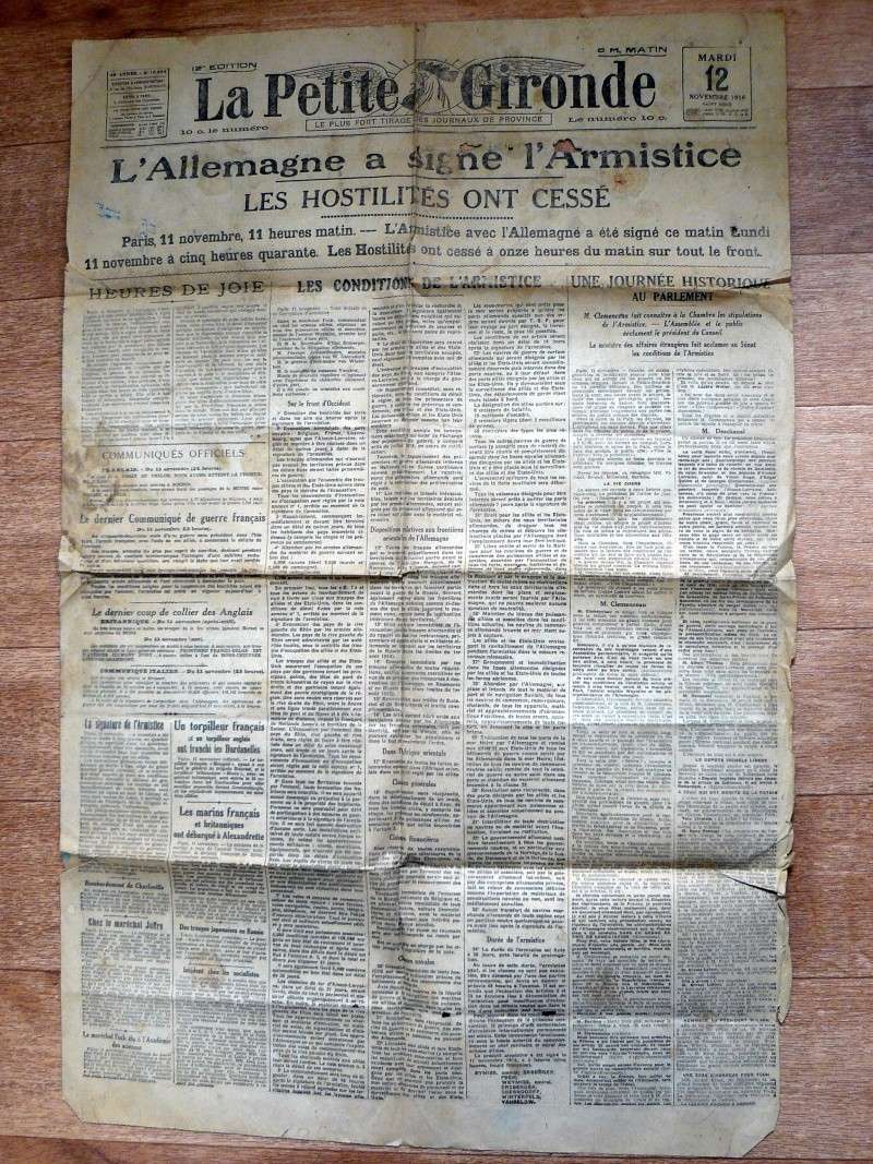 (K) Journal du 12 novembre 1918  --- VENDU --- P1180311