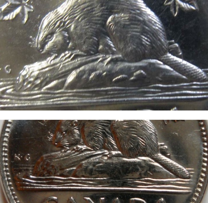 1965 - Coin Obturé au Revers (Reverse Filled Die) 19610