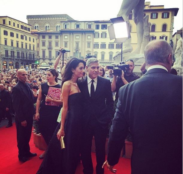 7. September 2014: George Clooney and Amal visit the Celebrity Fight Night Foundation in Florence Dinner19