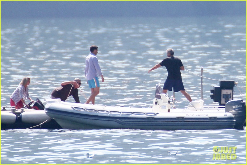 George Clooney on the Dock at Lake Como Dock610