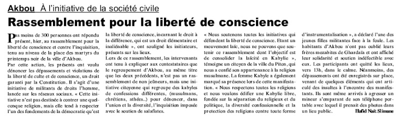 Akbou: Rassemblement pour la liberté de conscience 10520162