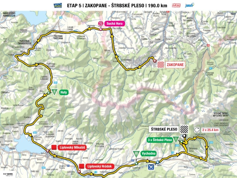 Tour de Pologne 2014 (3-9 agosto 2014) Mapa_e14