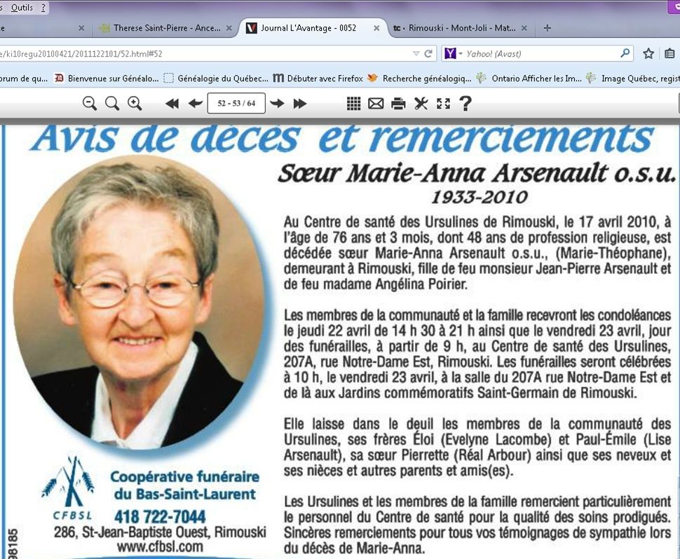 ARSENEAULT, Soeur Marie-Anna Soeur_15