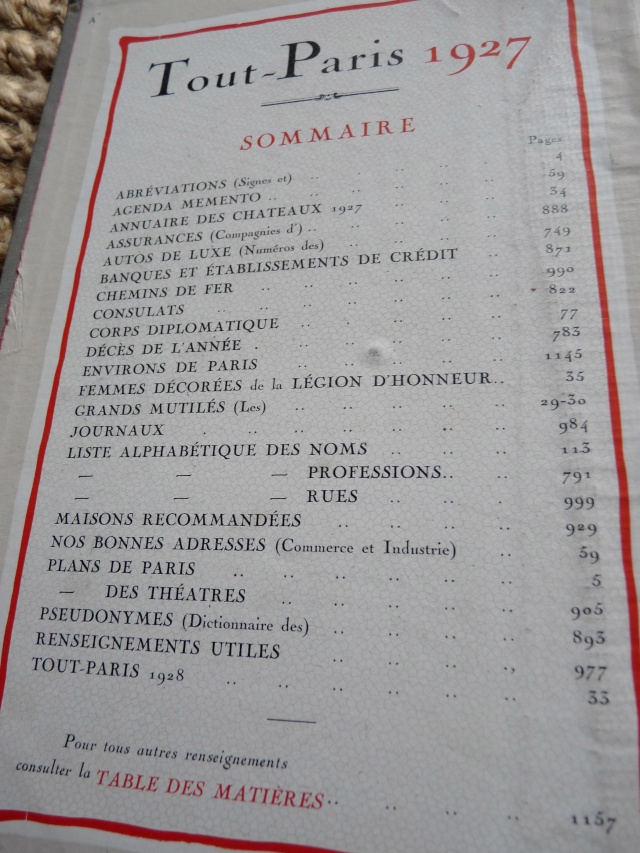Annuaire " tout paris 1927 "  P1190011