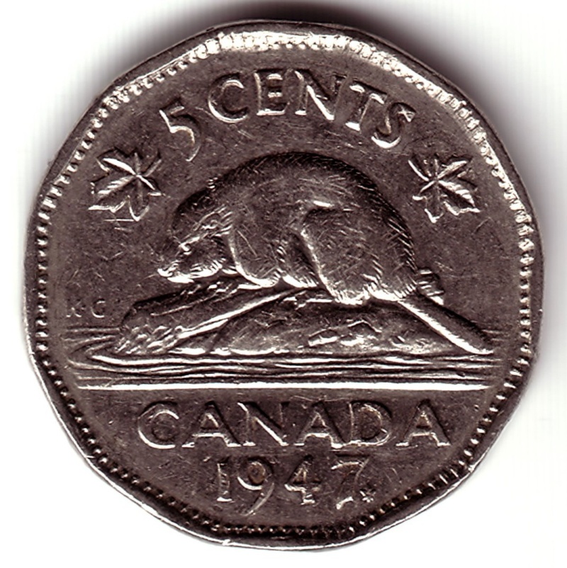 1947 - ML, Double 5 Cents, Feuille Droite, Castor & DA, Éclats sur 2e A, Coins Entr. devant le Roi 1947x-10
