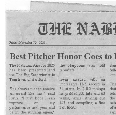 Best Pitcher Honor Goes to Irwin of Hartford Newspa27