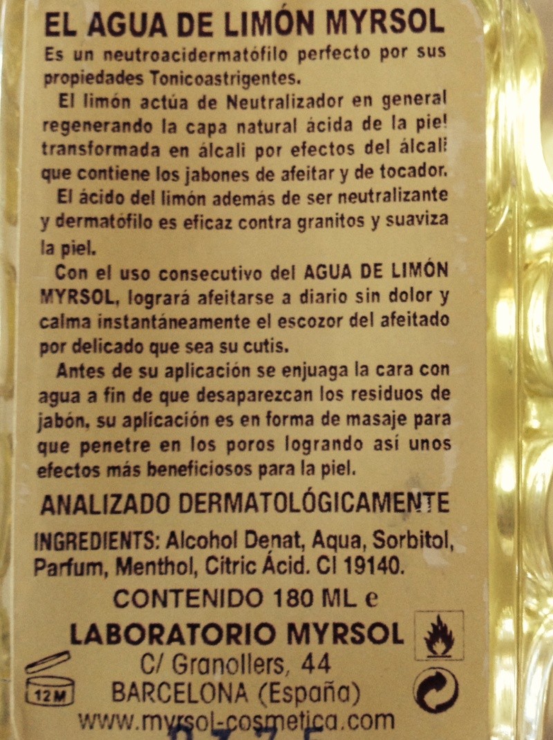 Myrsol AGUA DE LIMON (Jaune) : Lotion après-rasage Photo_14