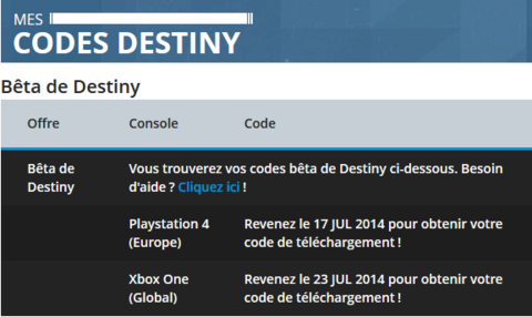 Bêta de Destiny (17 juillet 2014/21 juillet 2014/Date de sortie/Code/PS4/Plateforme/PlayStation  Store/PS3/Xbox/Précommande/Réserver/Micromania/PSN) - Page 2